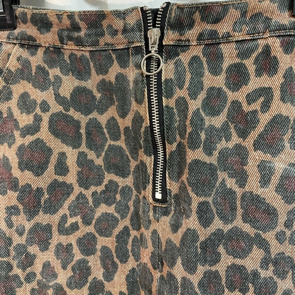 Cheetah Print Denim Skirt - Picture 2 of 4